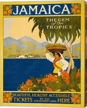 Jamaica, the gem of the tropics, travel poster, 1910