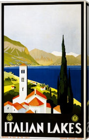 Italian Lakes, travel poster, 1930