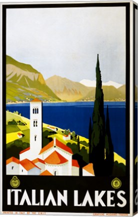 Italian Lakes, travel poster, 1930