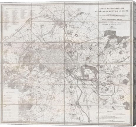 1852 Andriveau Goujon Map of Paris and Environs, France