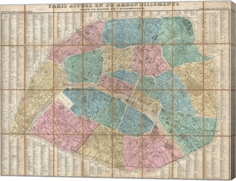 1867 Logerot Map of Paris, France