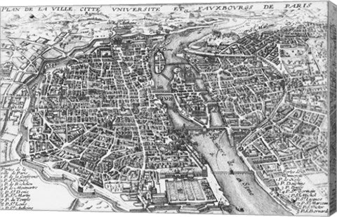 Paris bird's eye view 17th century
