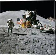 Apollo 15 Lunar Module Pilot James Irwin Salutes the U.S. Flag