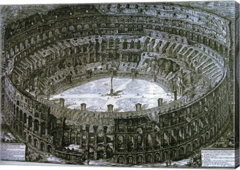 Interior of the Colosseum with niches for the Via Crucis