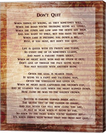 Don't Quit Poem