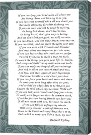 If - Grey Border by Rudyard Kipling