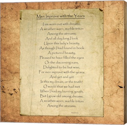Men Improve With the Years by William Butler Yeats