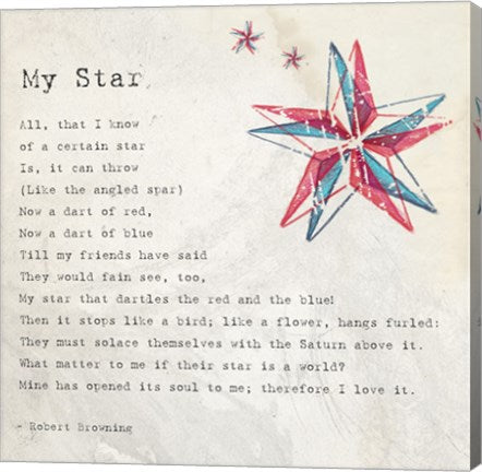 My Star by Robert Browning - square