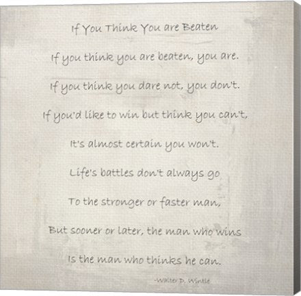 If You Think You are Beaten by Walter D. Wintle