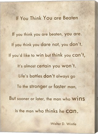 If You Are Beaten by Walter D. Wintle
