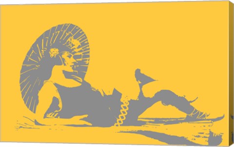 1920s Parasol on Orange by George Dilorenzo