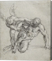 Cupid Overpowering Pan by Agostino Carracci