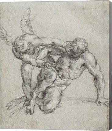 Cupid Overpowering Pan by Agostino Carracci