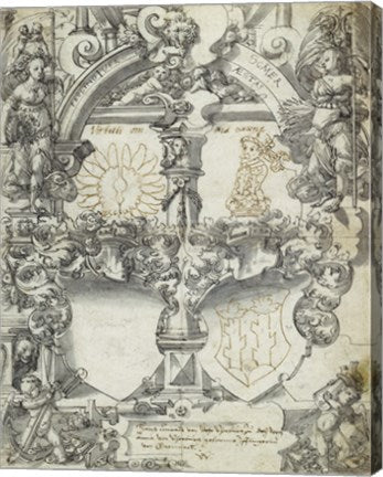 Design for a Marriage Window with the Seasons Spring and Summer by Daniel Lindtmayer