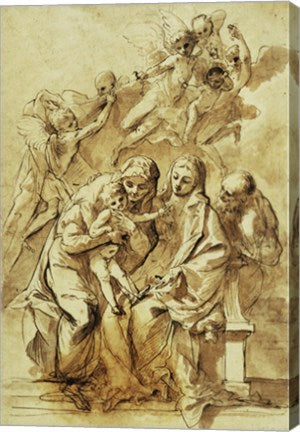 Holy Family with Saint Anne by Pietro Testa