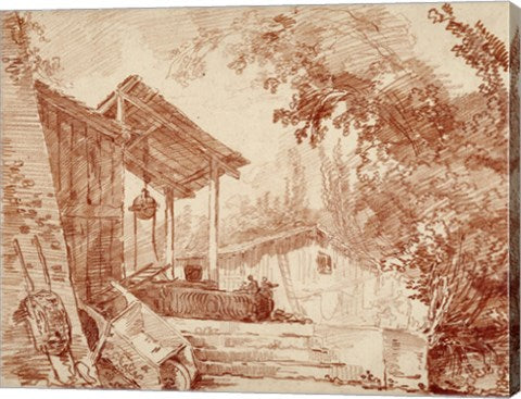 Farmyard by Hubert Robert