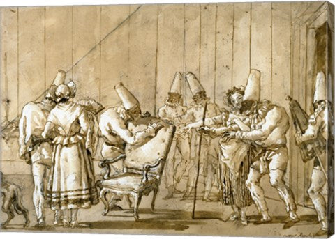 Punchinello Is Helped to a Chair by Giovanni Domenico Tiepolo