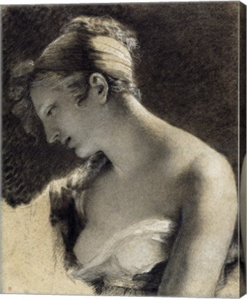 Head of a Woman: Study for The Happy Mother by Pierre-Paul Prudhon
