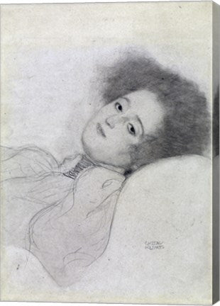Portrait of a Young Woman Reclining by Gustav Klimt