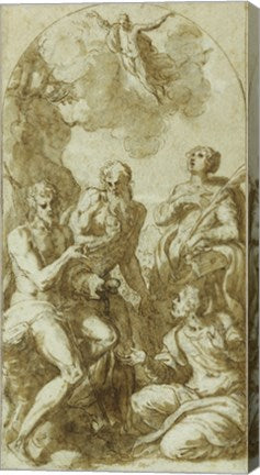 Christ the Savior above Saints John the Baptist, Jerome, Catherine, and Thomas by Giuseppe Porta