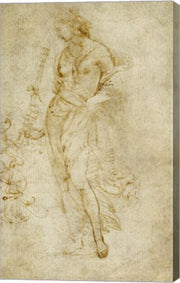 Female Figure with a Tibia, and Ornamental Studies by Raphael