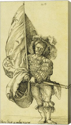 A Standard Bearer by Hans sebald Beham