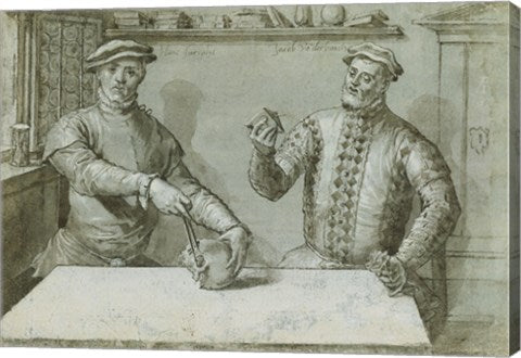 A Double Portrait of Hans Furraht and Jacob von der Burch by Ludger Tom Ring the Younger