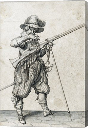 A Soldier on Guard Blowing Out a Match by Jacques De gheyn