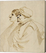 Caricature of Two Men Seen in Profile by Guercino (Giovanni Francesco Barbieri)