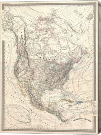 1857 Dufour Map of North America
