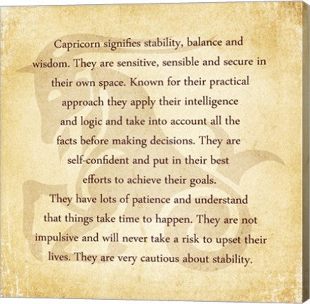 Capricorn Character Traits by Veruca Salt