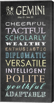 Gemini Character Traits Chalkboard by Veruca Salt