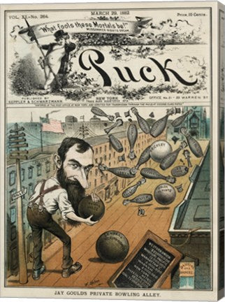 Puck Magazine Jay Gould's Private Bowling Alley