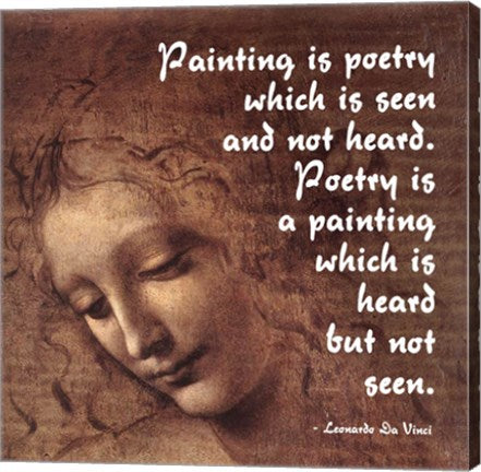 Painting is Poetry -Da Vinci Quote 2 by Quote Master
