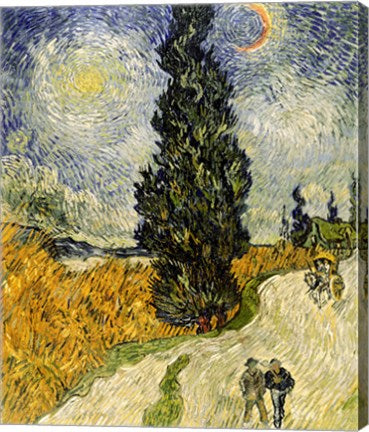 Road with Cypresses, 1890 by Vincent Van Gogh