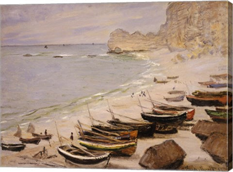 Boats on the Beach at Etretat, 1883 by Claude Monet