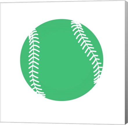 Pastel Green Softball on White by Sports Mania
