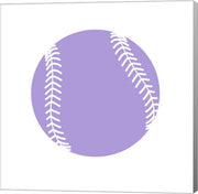 Purple Softball on White by Sports Mania