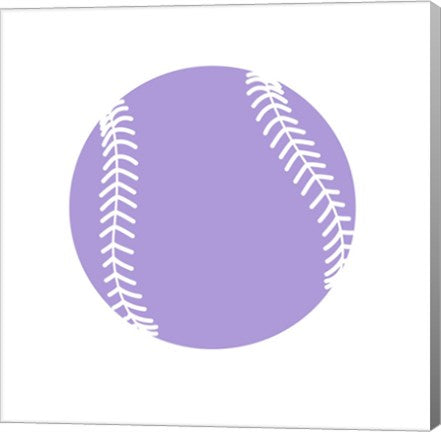 Purple Softball on White by Sports Mania