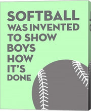 Softball Quote - Grey On Mint by Sports Mania