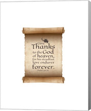 Psalm 136:26, Give Thanks (Scroll on White Border) by Inspire Me