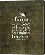 Psalm 136:26, Give Thanks (Olive Border) by Inspire Me