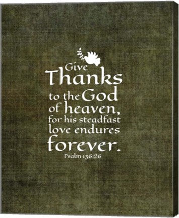 Psalm 136:26, Give Thanks (Olive Border) by Inspire Me