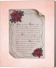 Corinthians 13:4-8 Love is Patient - Rose Border Pink by Inspire Me