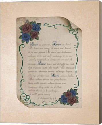 Corinthians 13:4-8 Love is Patient - Rose Border Beige by Inspire Me