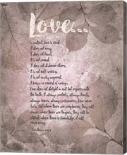 Corinthians 13:4-8 Love is Patient - Grey Leaves by Inspire Me