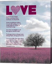 Corinthians 13:4-8 Love is Patient - Pink Field by Inspire Me