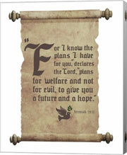 Jeremiah 29:11 For I know the Plans I have for You (Dove on Scroll) by Inspire Me