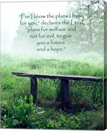 Jeremiah 29:11 For I know the Plans I have for You (Wooden Bench) by Inspire Me