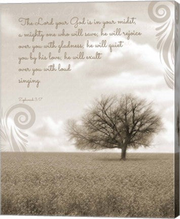 Zephaniah 3:17 The Lord Your God (Grey Landscape) by Inspire Me